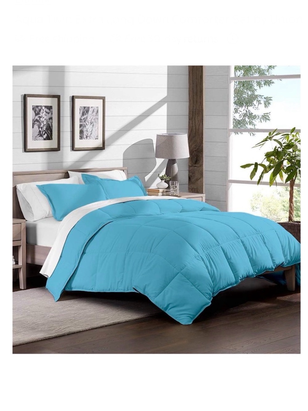 Shatex Turquoise Twin Size Comforter Bedding🛏️Set